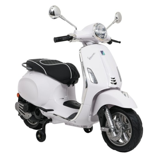 JOKO Elektrická Motorka Skúter Vespa ROMA, kožené sedalo, penové kolesá, biela