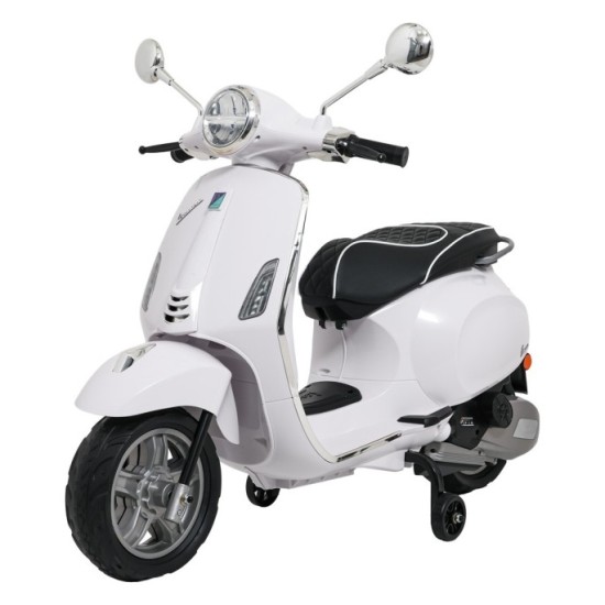 JOKO Elektrická Motorka Skúter Vespa ROMA, kožené sedalo, penové kolesá, biela