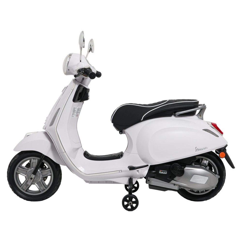 JOKO Elektrická Motorka Skúter Vespa ROMA, kožené sedalo, penové kolesá, biela