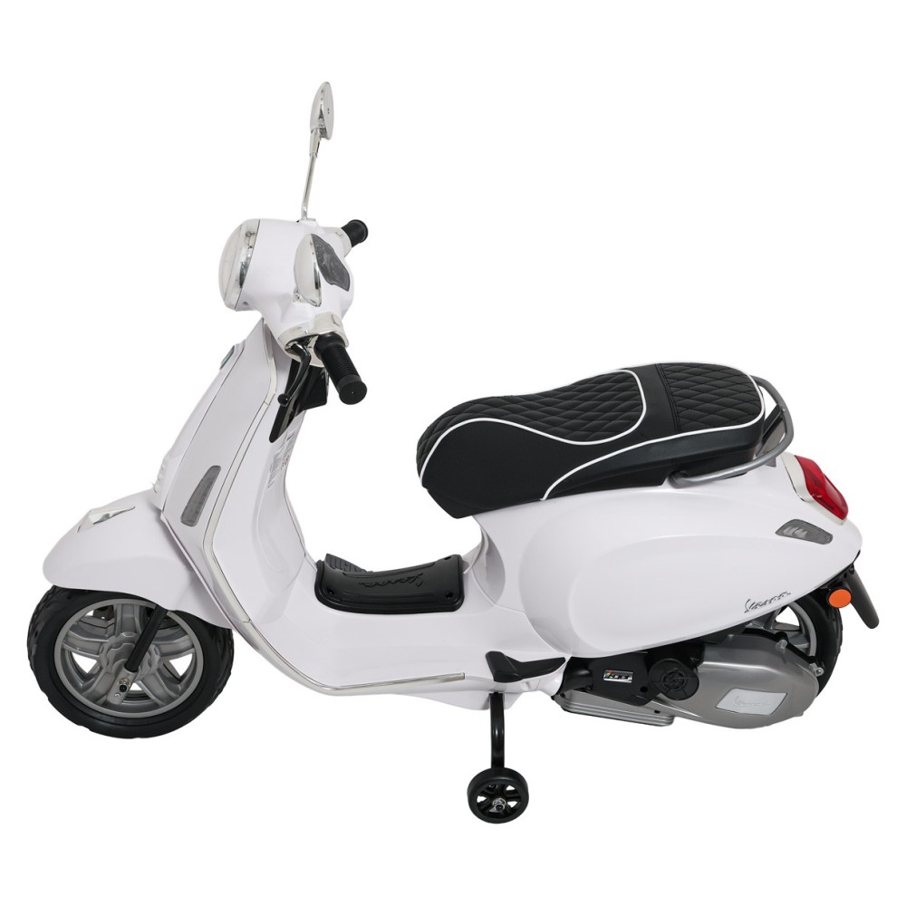JOKO Elektrická Motorka Skúter Vespa ROMA, kožené sedalo, penové kolesá, biela