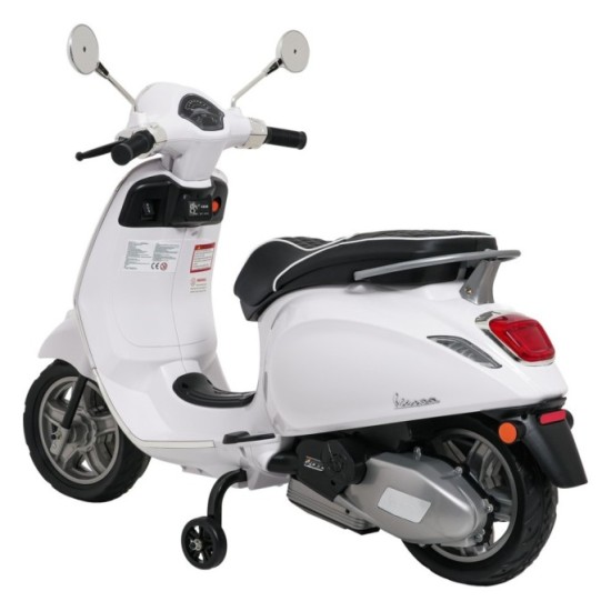 JOKO Elektrická Motorka Skúter Vespa ROMA, kožené sedalo, penové kolesá, biela