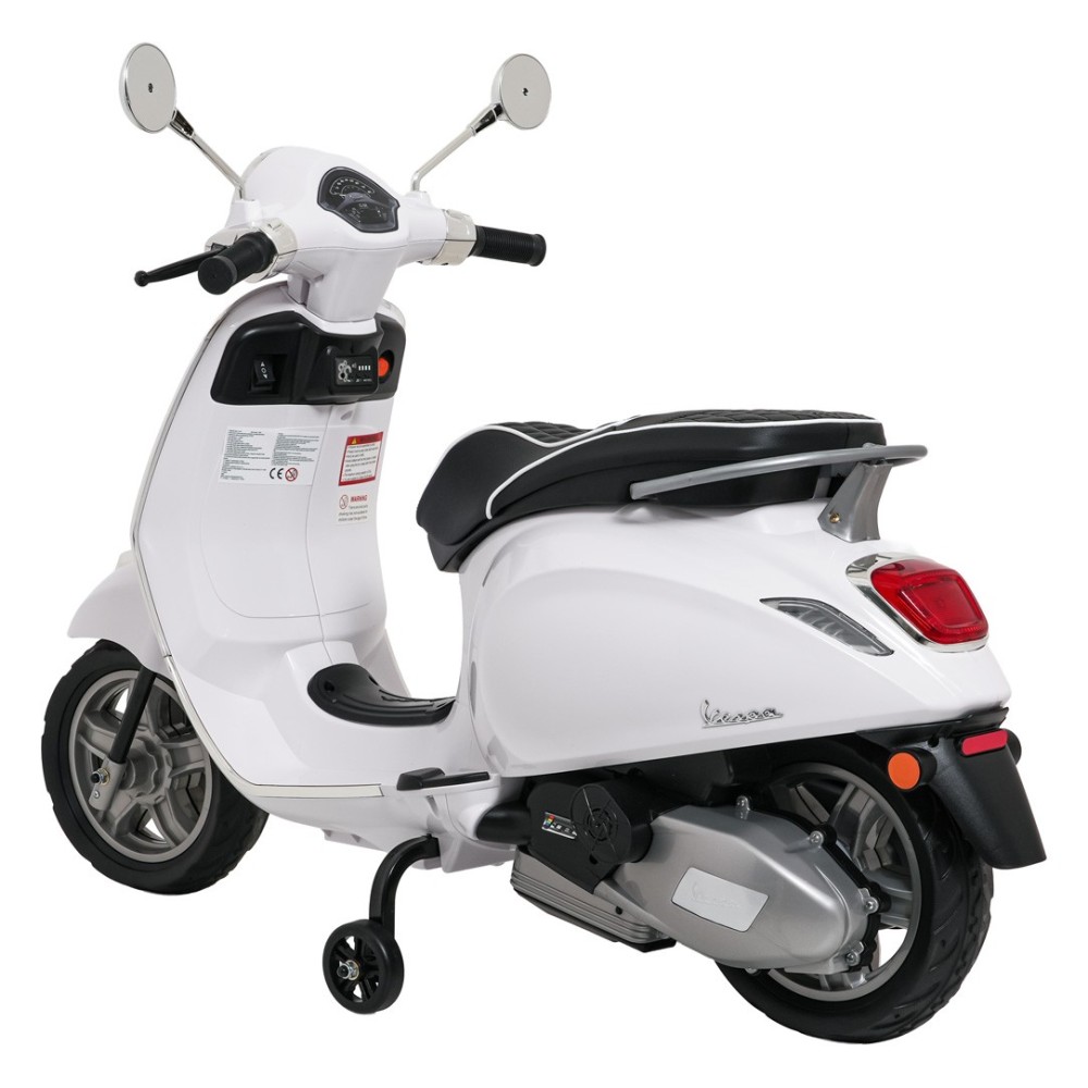 JOKO Elektrická Motorka Skúter Vespa ROMA, kožené sedalo, penové kolesá, biela