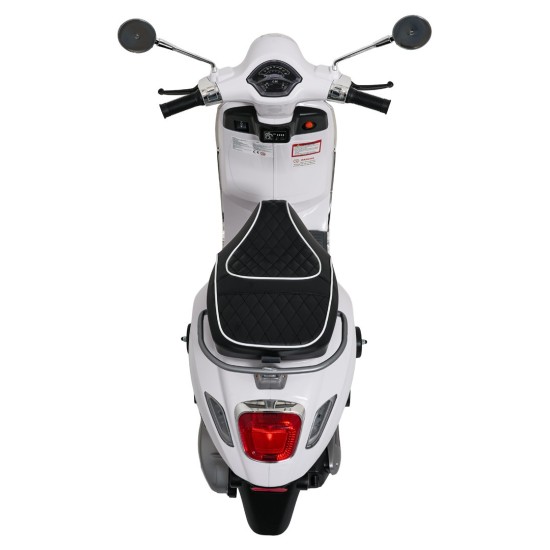 JOKO Elektrická Motorka Skúter Vespa ROMA, kožené sedalo, penové kolesá, biela