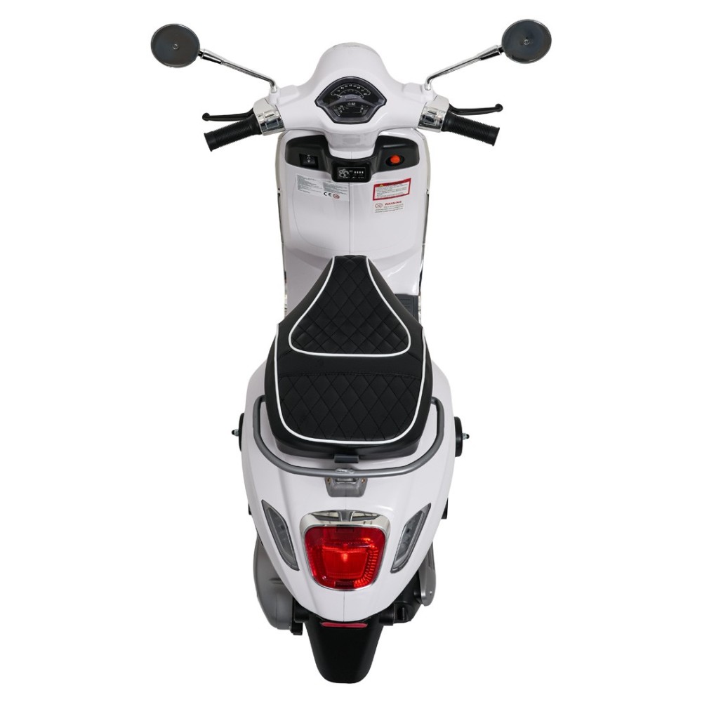 JOKO Elektrická Motorka Skúter Vespa ROMA, kožené sedalo, penové kolesá, biela