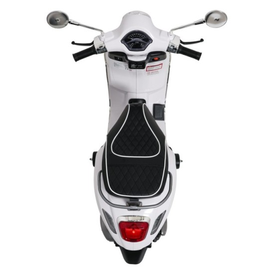 JOKO Elektrická Motorka Skúter Vespa ROMA, kožené sedalo, penové kolesá, biela
