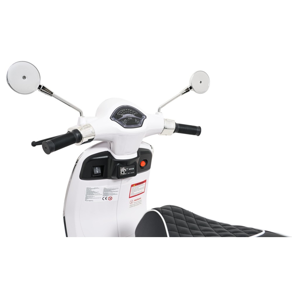 JOKO Elektrická Motorka Skúter Vespa ROMA, kožené sedalo, penové kolesá, biela