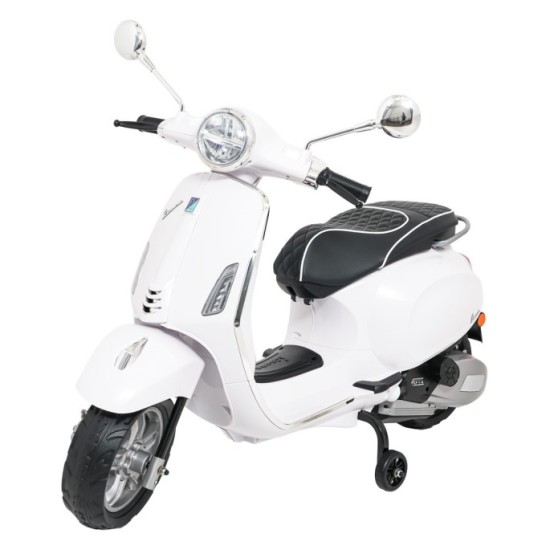JOKO Elektrická Motorka Skúter Vespa ROMA, kožené sedalo, penové kolesá, biela