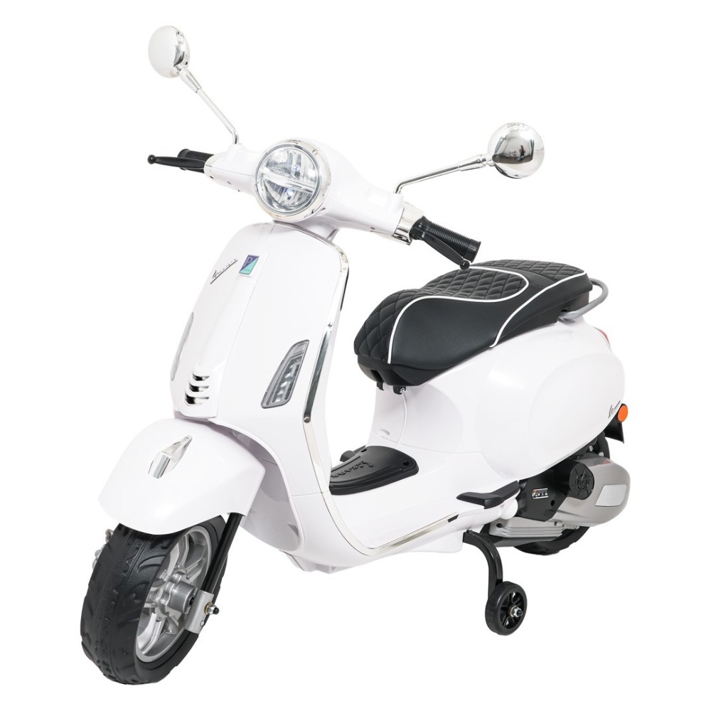 JOKO Elektrická Motorka Skúter Vespa ROMA, kožené sedalo, penové kolesá, biela