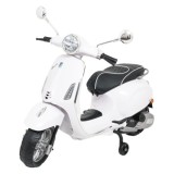 JOKO Elektrická Motorka Skúter Vespa ROMA, kožené sedalo, penové kolesá, biela