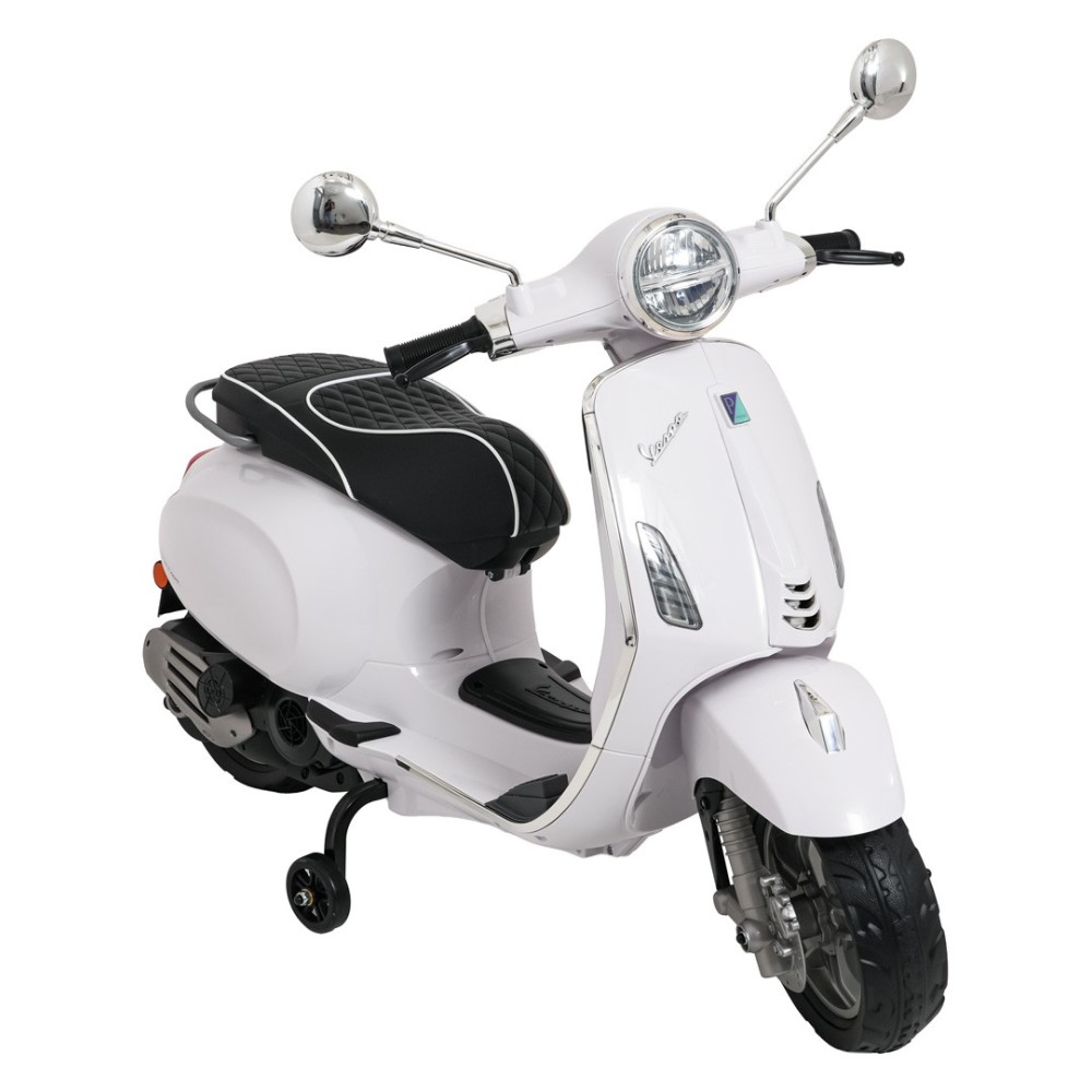 JOKO Elektrická Motorka Skúter Vespa ROMA, kožené sedalo, penové kolesá, biela