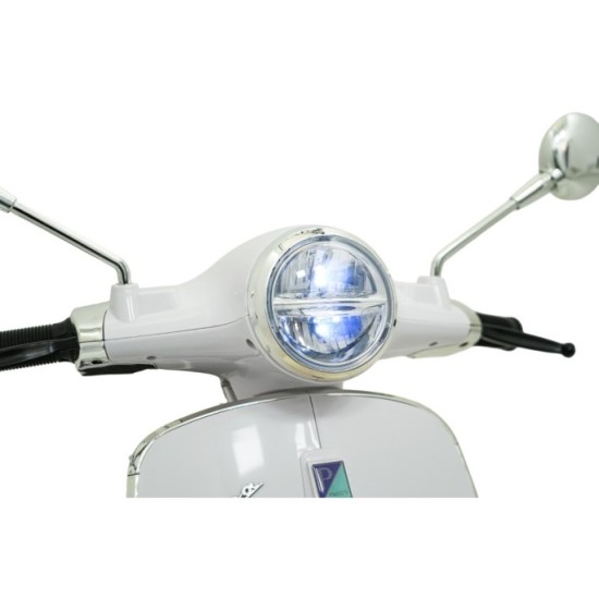 JOKO Elektrická Motorka Skúter Vespa ROMA, kožené sedalo, penové kolesá, biela