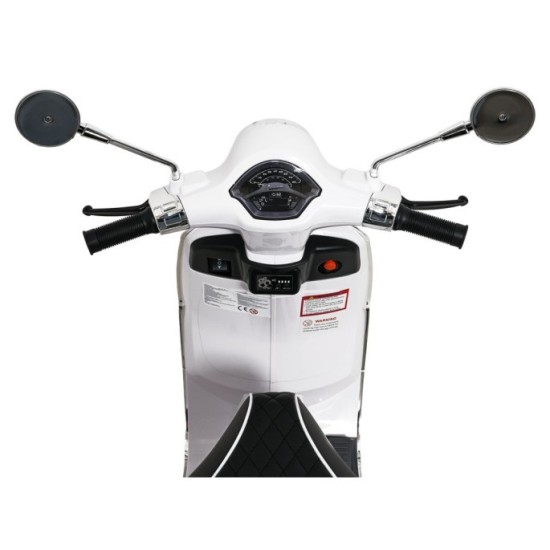 JOKO Elektrická Motorka Skúter Vespa ROMA, kožené sedalo, penové kolesá, biela