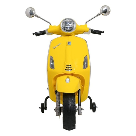 JOKO Elektrická Motorka Skúter Vespa ROMA, kožené sedalo, penové kolesá, žltá