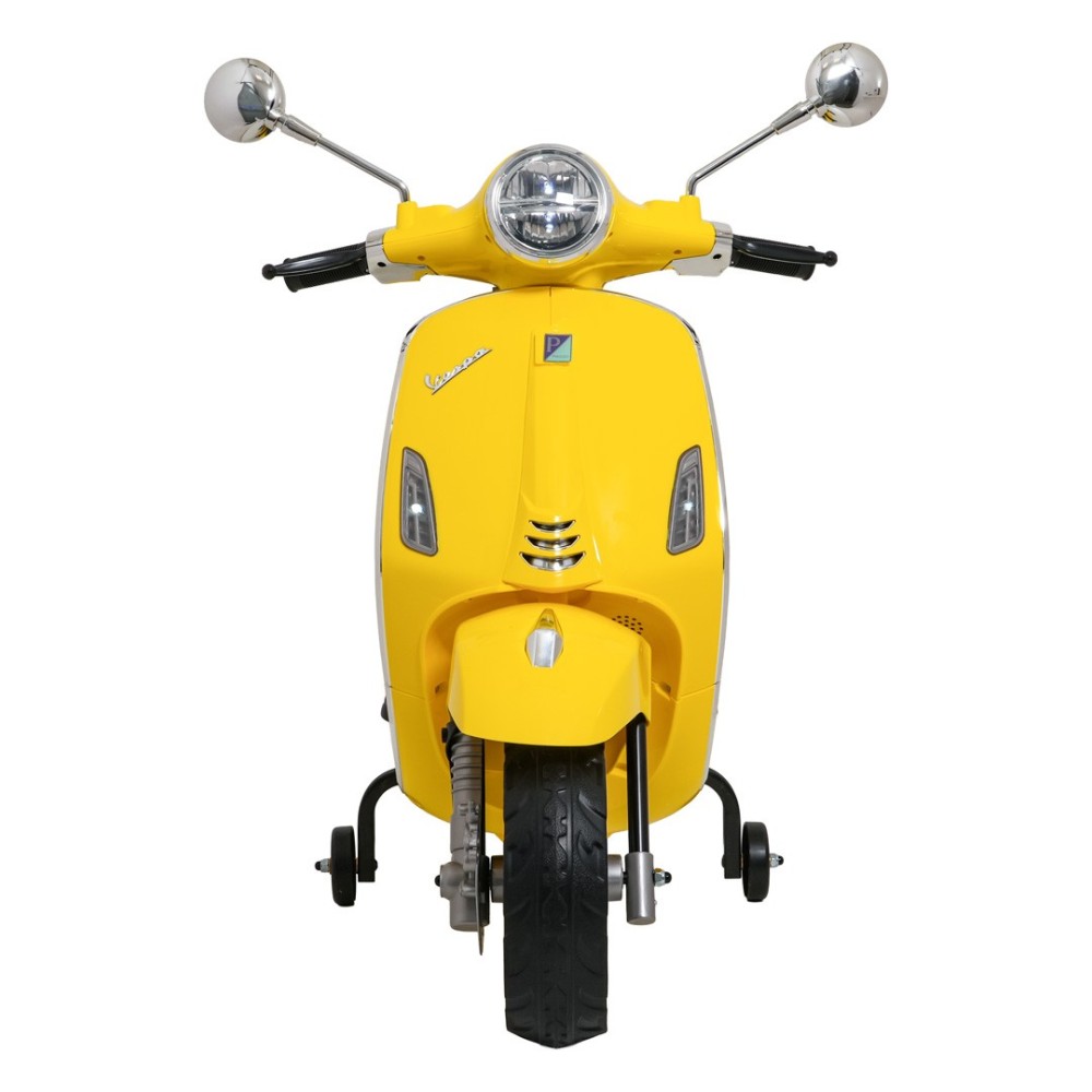 JOKO Elektrická Motorka Skúter Vespa ROMA, kožené sedalo, penové kolesá, žltá