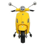 JOKO Elektrická Motorka Skúter Vespa ROMA, kožené sedalo, penové kolesá, žltá