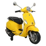 JOKO Elektrická Motorka Skúter Vespa ROMA, kožené sedalo, penové kolesá, žltá