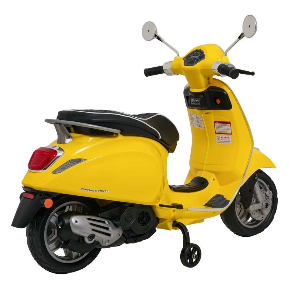 JOKO Elektrická Motorka Skúter Vespa ROMA, kožené sedalo, penové kolesá, žltá