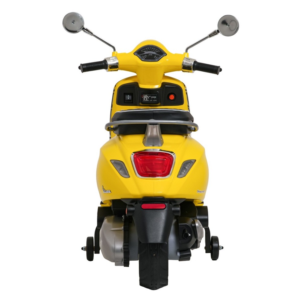 JOKO Elektrická Motorka Skúter Vespa ROMA, kožené sedalo, penové kolesá, žltá