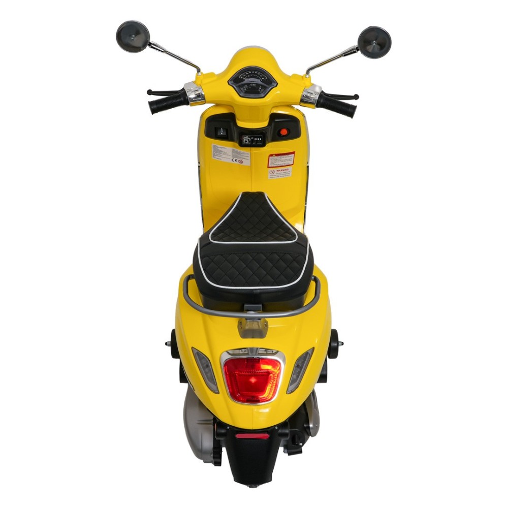 JOKO Elektrická Motorka Skúter Vespa ROMA, kožené sedalo, penové kolesá, žltá