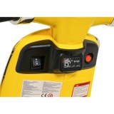 JOKO Elektrická Motorka Skúter Vespa ROMA, kožené sedalo, penové kolesá, žltá