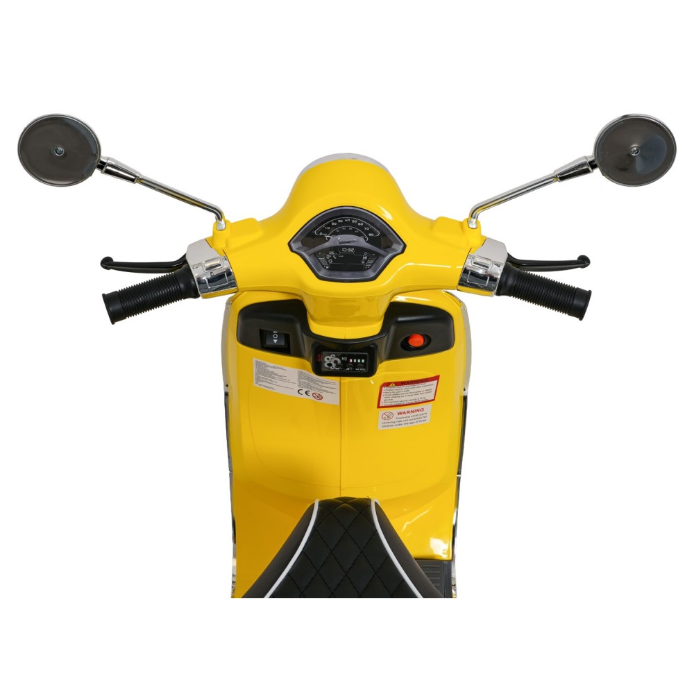 JOKO Elektrická Motorka Skúter Vespa ROMA, kožené sedalo, penové kolesá, žltá