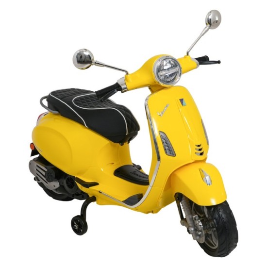 JOKO Elektrická Motorka Skúter Vespa ROMA, kožené sedalo, penové kolesá, žltá