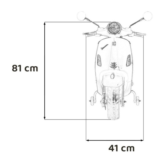 JOKO Elektrická Motorka Skúter Vespa ROMA, kožené sedalo, penové kolesá, žltá