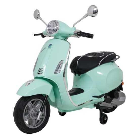 JOKO Elektrická Motorka Skúter Vespa ROMA, kožené sedalo, penové kolesá, zelená