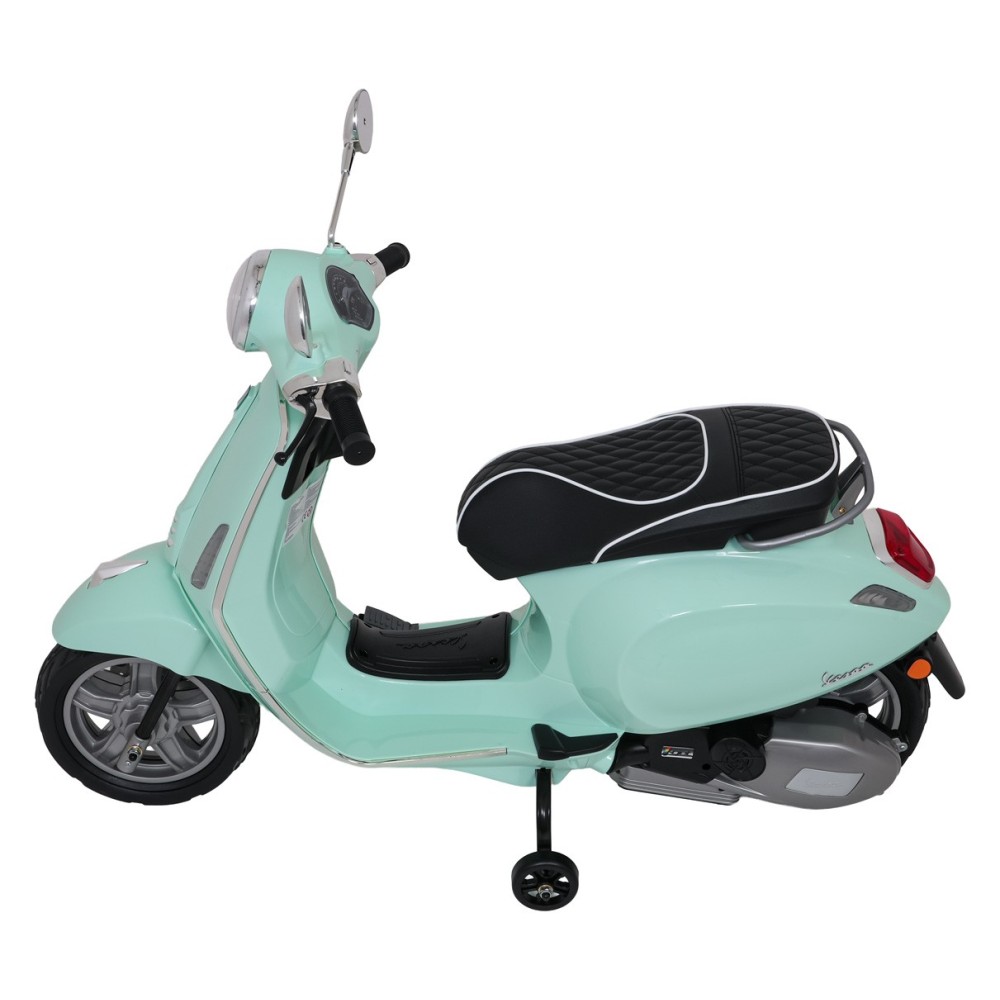 JOKO Elektrická Motorka Skúter Vespa ROMA, kožené sedalo, penové kolesá, zelená