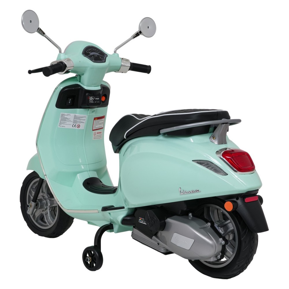 JOKO Elektrická Motorka Skúter Vespa ROMA, kožené sedalo, penové kolesá, zelená
