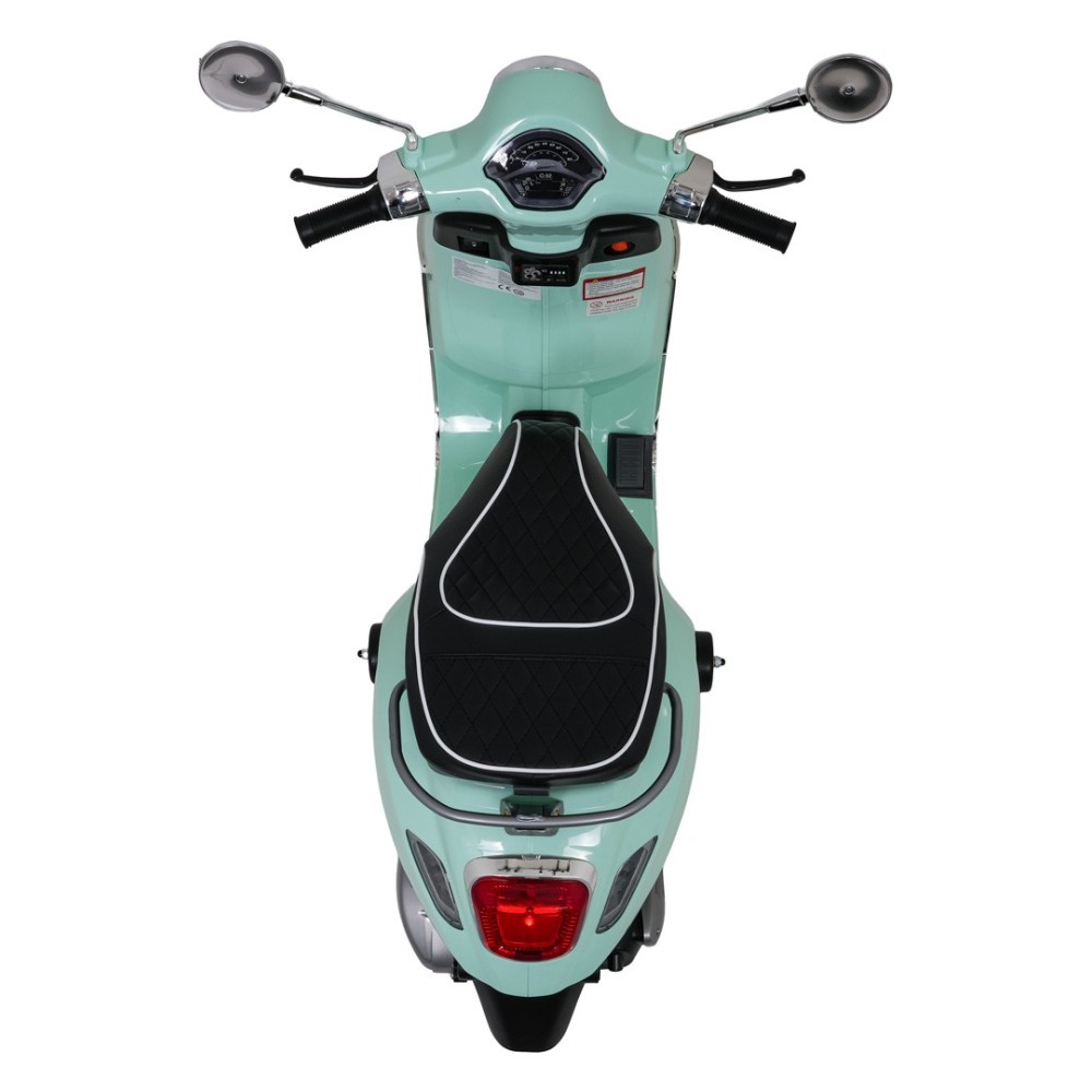 JOKO Elektrická Motorka Skúter Vespa ROMA, kožené sedalo, penové kolesá, zelená