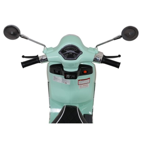 JOKO Elektrická Motorka Skúter Vespa ROMA, kožené sedalo, penové kolesá, zelená
