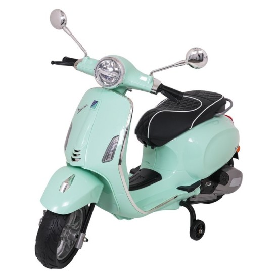 JOKO Elektrická Motorka Skúter Vespa ROMA, kožené sedalo, penové kolesá, zelená