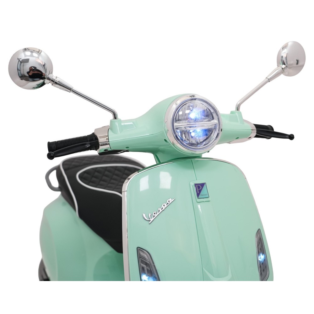 JOKO Elektrická Motorka Skúter Vespa ROMA, kožené sedalo, penové kolesá, zelená