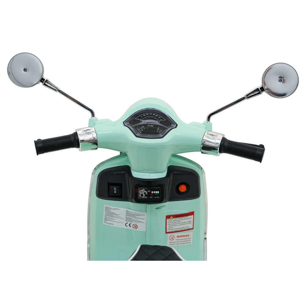 JOKO Elektrická Motorka Skúter Vespa ROMA, kožené sedalo, penové kolesá, zelená