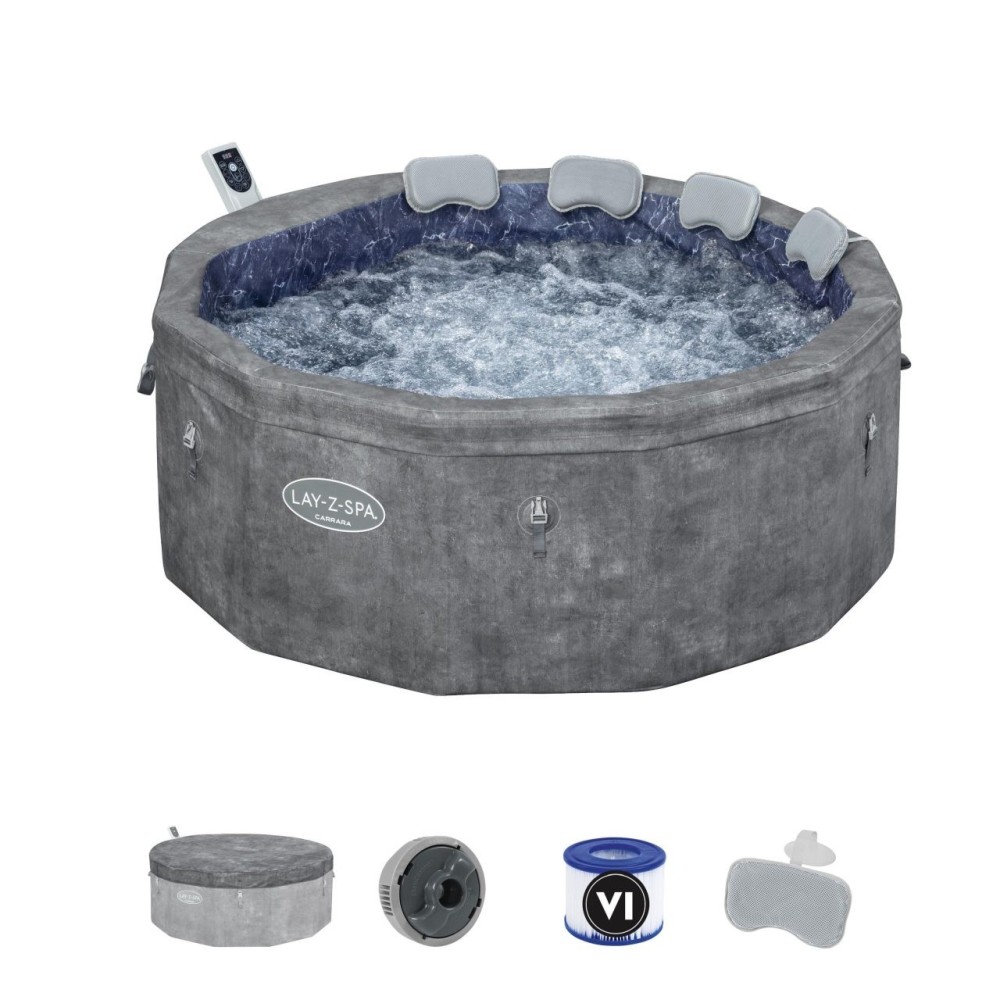 Bestway 6001V Vírivka Lay-Z-Spa Carrara SMART Air Jet Jacuzzi s WIFI aplikáciou, pre 6 osôb + 4 vankúše, priemer 170cm