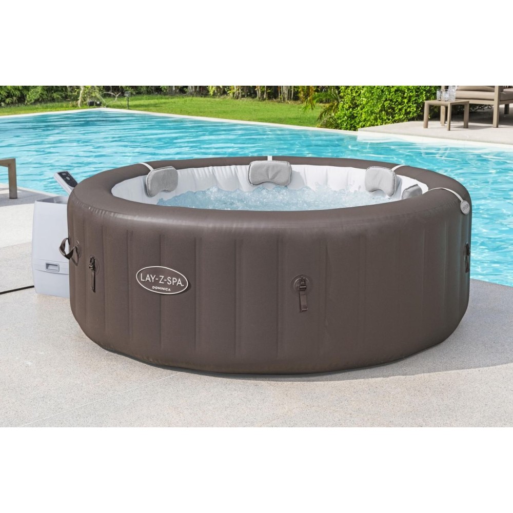 BESTWAY 6001S Vírivka Lay-Z-Spa Dominica SMART HydroJet Jacuzzi s WIFI aplikáciou, priemer 196cm + 4 Vankúše