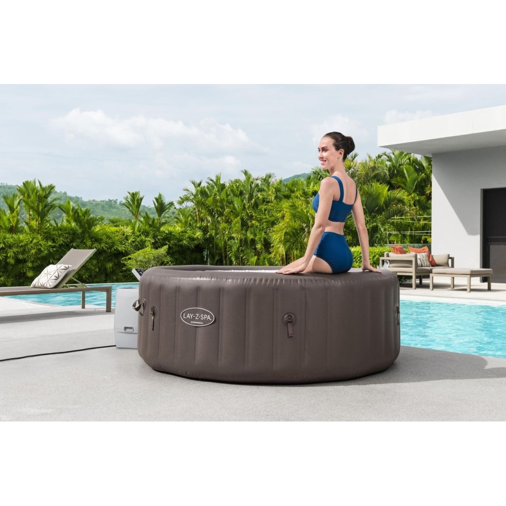 BESTWAY 6001S Vírivka Lay-Z-Spa Dominica SMART HydroJet Jacuzzi s WIFI aplikáciou, priemer 196cm + 4 Vankúše