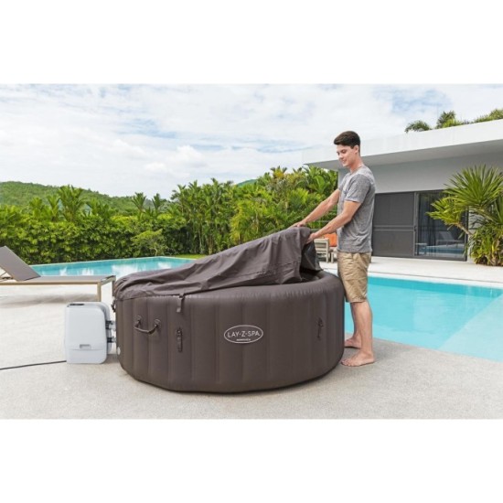 BESTWAY 6001S Vírivka Lay-Z-Spa Dominica SMART HydroJet Jacuzzi s WIFI aplikáciou, priemer 196cm + 4 Vankúše