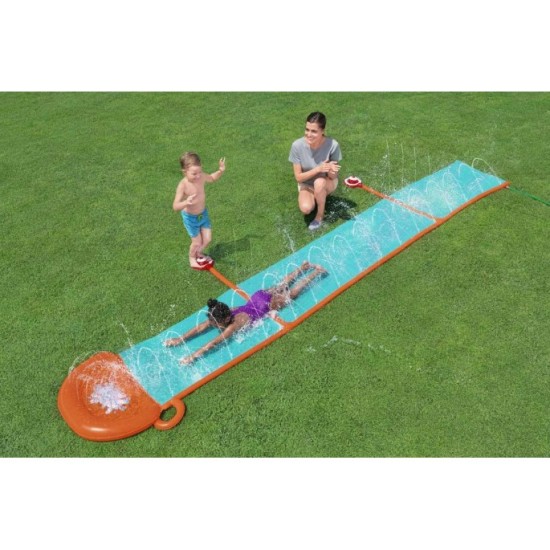 BESTWAY Vodná Šmýkačka so striekajúcou vodou H2OGO StompBlast 488 cm + 2 Fontánky