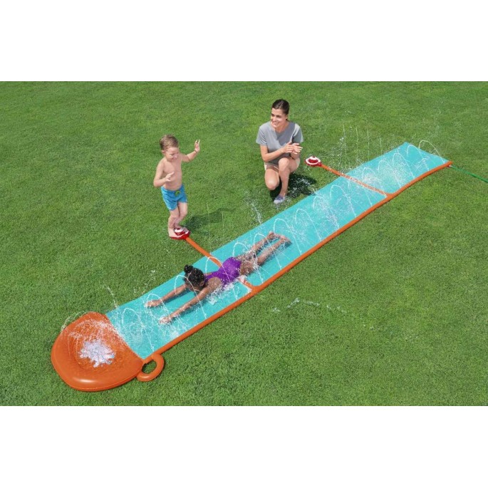 BESTWAY Vodná Šmýkačka so striekajúcou vodou H2OGO StompBlast 488 cm + 2 Fontánky
