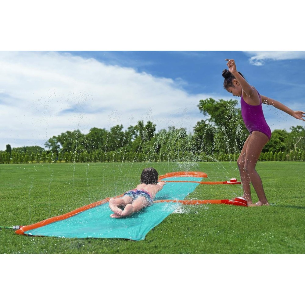 BESTWAY Vodná Šmýkačka so striekajúcou vodou H2OGO StompBlast 488 cm + 2 Fontánky