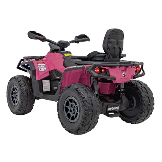 JOKO Elektrická Štvorkolka Can Am Outlander ATV 4x4, 4x200W penové kolesá, kožené sedadlo, nosnosť 50kg, ružová