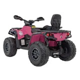 JOKO Elektrická Štvorkolka Can Am Outlander ATV 4x4, 4x200W penové kolesá, kožené sedadlo, nosnosť 50kg, ružová