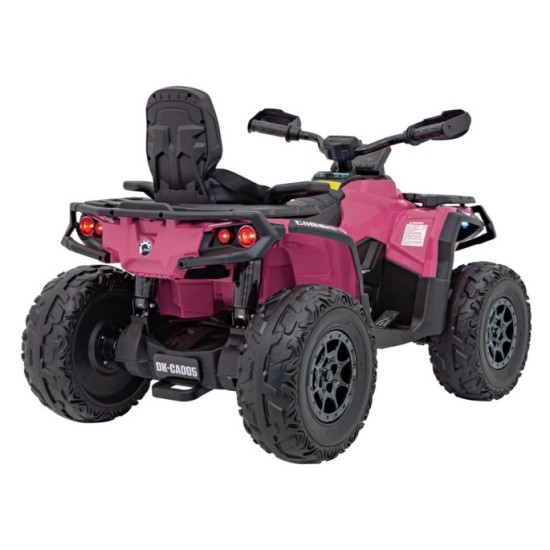 JOKO Elektrická Štvorkolka Can Am Outlander ATV 4x4, 4x200W penové kolesá, kožené sedadlo, nosnosť 50kg, ružová