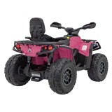 JOKO Elektrická Štvorkolka Can Am Outlander ATV 4x4, 4x200W penové kolesá, kožené sedadlo, nosnosť 50kg, ružová