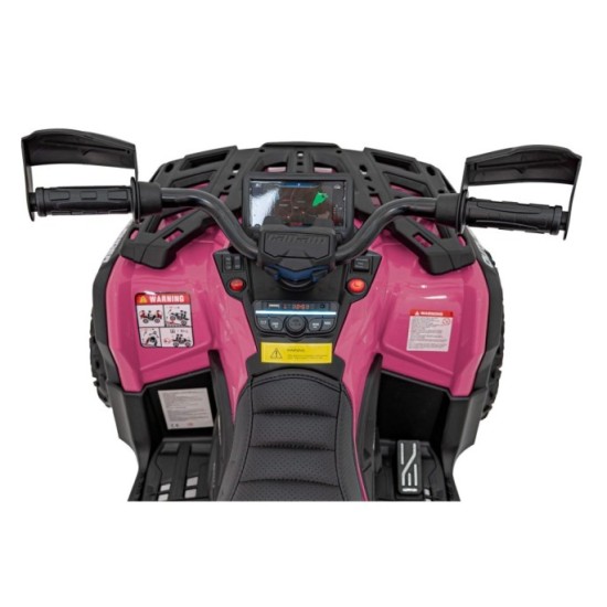 JOKO Elektrická Štvorkolka Can Am Outlander ATV 4x4, 4x200W penové kolesá, kožené sedadlo, nosnosť 50kg, ružová