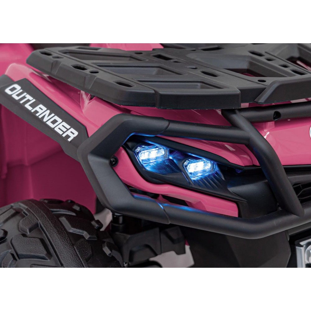 JOKO Elektrická Štvorkolka Can Am Outlander ATV 4x4, 4x200W penové kolesá, kožené sedadlo, nosnosť 50kg, ružová