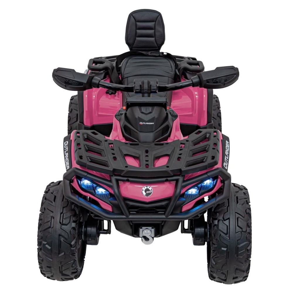 JOKO Elektrická Štvorkolka Can Am Outlander ATV 4x4, 4x200W penové kolesá, kožené sedadlo, nosnosť 50kg, ružová