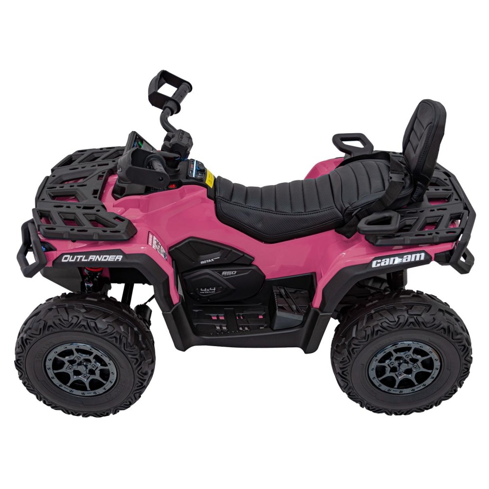 JOKO Elektrická Štvorkolka Can Am Outlander ATV 4x4, 4x200W penové kolesá, kožené sedadlo, nosnosť 50kg, ružová